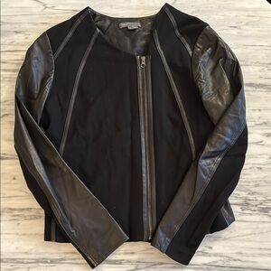 Vince Black Leather Sleeve Women's Jacket
